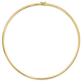 14k Polished 3mm Standard Weight 16 inch Domed Omega Necklace OD3