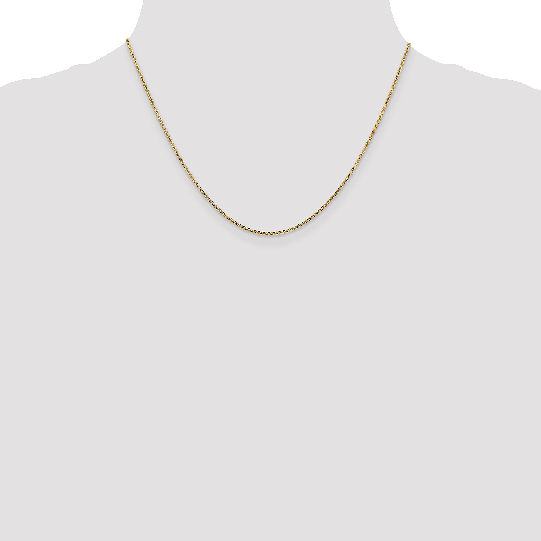 14K 14 inch 1.45mm Solid Diamond-cut Cable with Lobster Clasp Chain PEN140