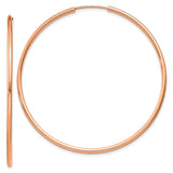 14k Rose Gold 1.5x45mm Polished Endless Tube Hoop Earrings TF1434