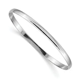 14k White Gold 4mm Solid Polished Half-Round Slip-On Round Bangle Bracelet DB315