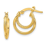 14K Polished Diamond-cut Hoop Earrings TF1099
