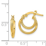 14K Polished Diamond-cut Hoop Earrings TF1099