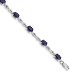 14k White Gold Complete Diamond and Oval Emerald Infinity 7 inch Bracelet BM4488