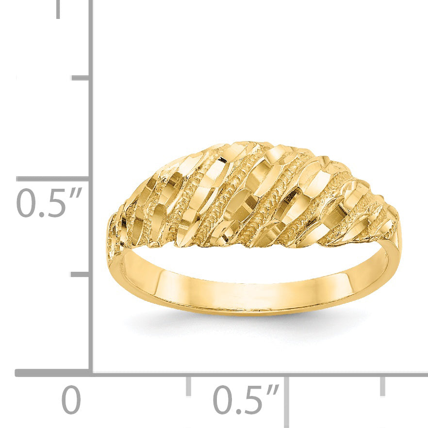 14K Diamond-cut Dome Ring K3882
