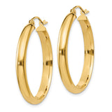 14k 3.75x26mm Round Tube Hoop Earrings TC142