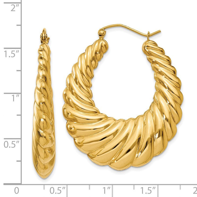 14k Polished Scalloped Hoop Earrings S1507