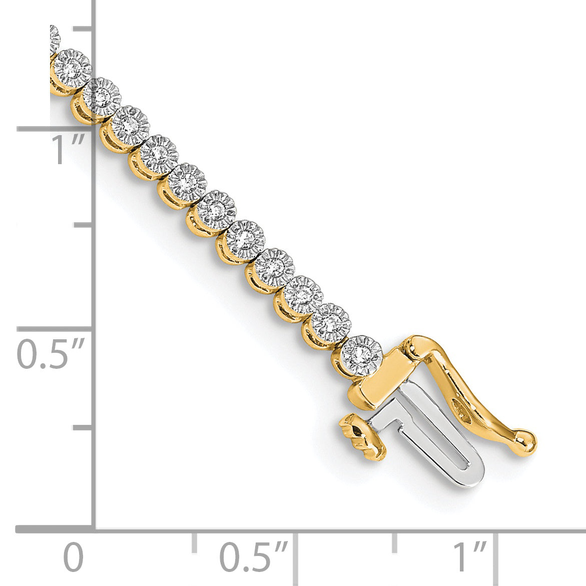 14k White Gold Complete 1/2 carat Diamond Illusion Setting 7 inch Tennis Bracelet BM4648