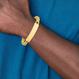 14k Hand-polished Solid Chain/Solid Plate Curb Link 44x12mm Plate 8 inch ID Bracelet LK119ID