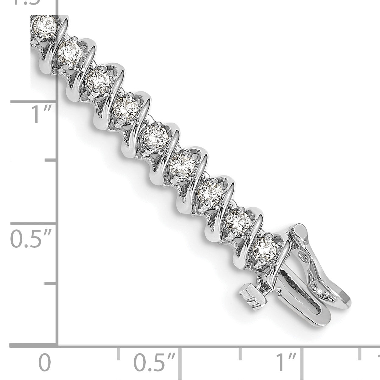 14k White Gold Complete 2.25 carat Round A Diamond Fancy Spiral 7 inch Tennis Bracelet X2003WA