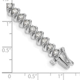 14k White Gold Complete 2.25 carat Round A Diamond Fancy Spiral 7 inch Tennis Bracelet X2003WA