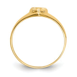 14k Polished Cross Size 3.5 Baby / Childs Ring R192