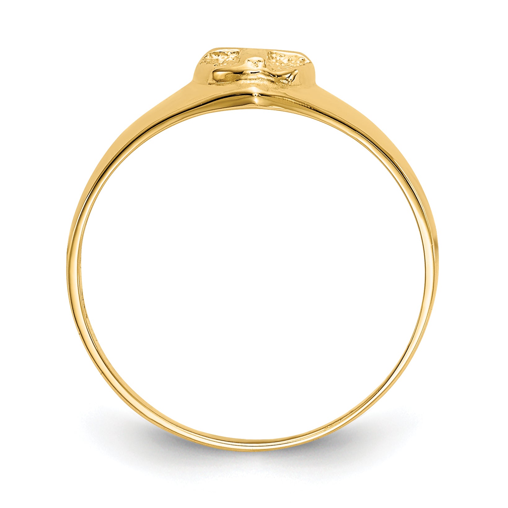 14k Polished Cross Size 3.5 Baby / Childs Ring R192