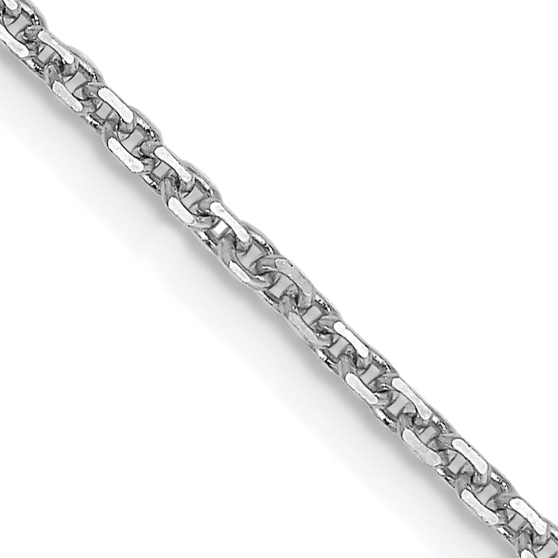 14K White Gold 10 inch 1.45mm Diamond-cut Cable with Lobster Clasp Anklet PEN146