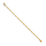 14k Complete 1 carat  Round AAA Diamond 2-prong Wavy Bar Link 7 inch Tennis Bracelet X656AAA