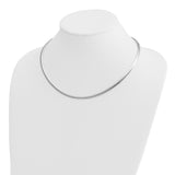 14k White Gold Polished 4mm Standard Weight 16 inch Domed Omega Necklace OW4