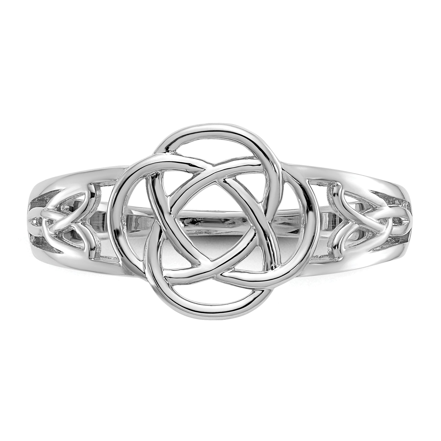 14k White Gold Ladies Celtic Knot Ring D1871