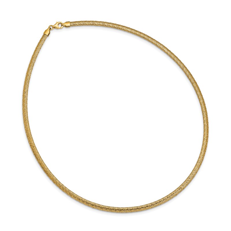14K 4mm Woven Stretch Mesh 17.5 inch Necklace SF2741