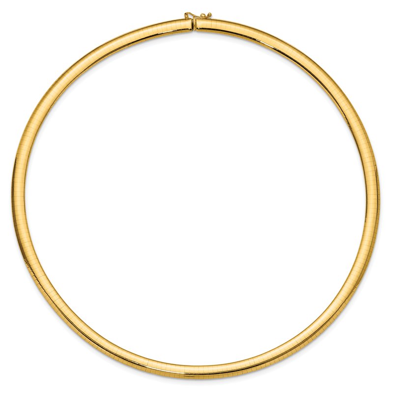 14k Polished 6mm Lightweight 16 inch Domed Omega Necklace ODL6