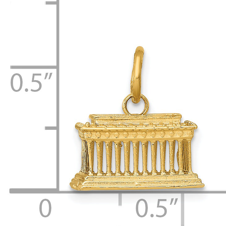 14k 3-D Lincoln Memorial Charm A0409/L