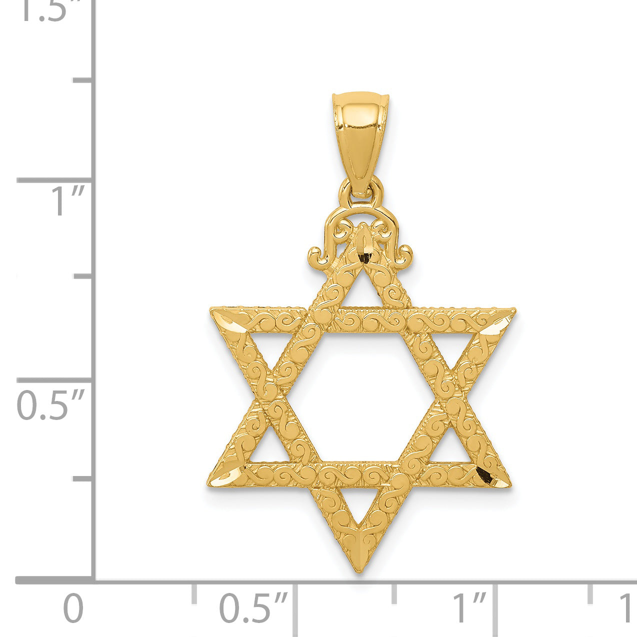 14k Diamond-cut Star of David Pendant C3741