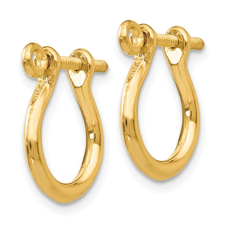 14k  3-D Shackle Link Screw Earrings TF528