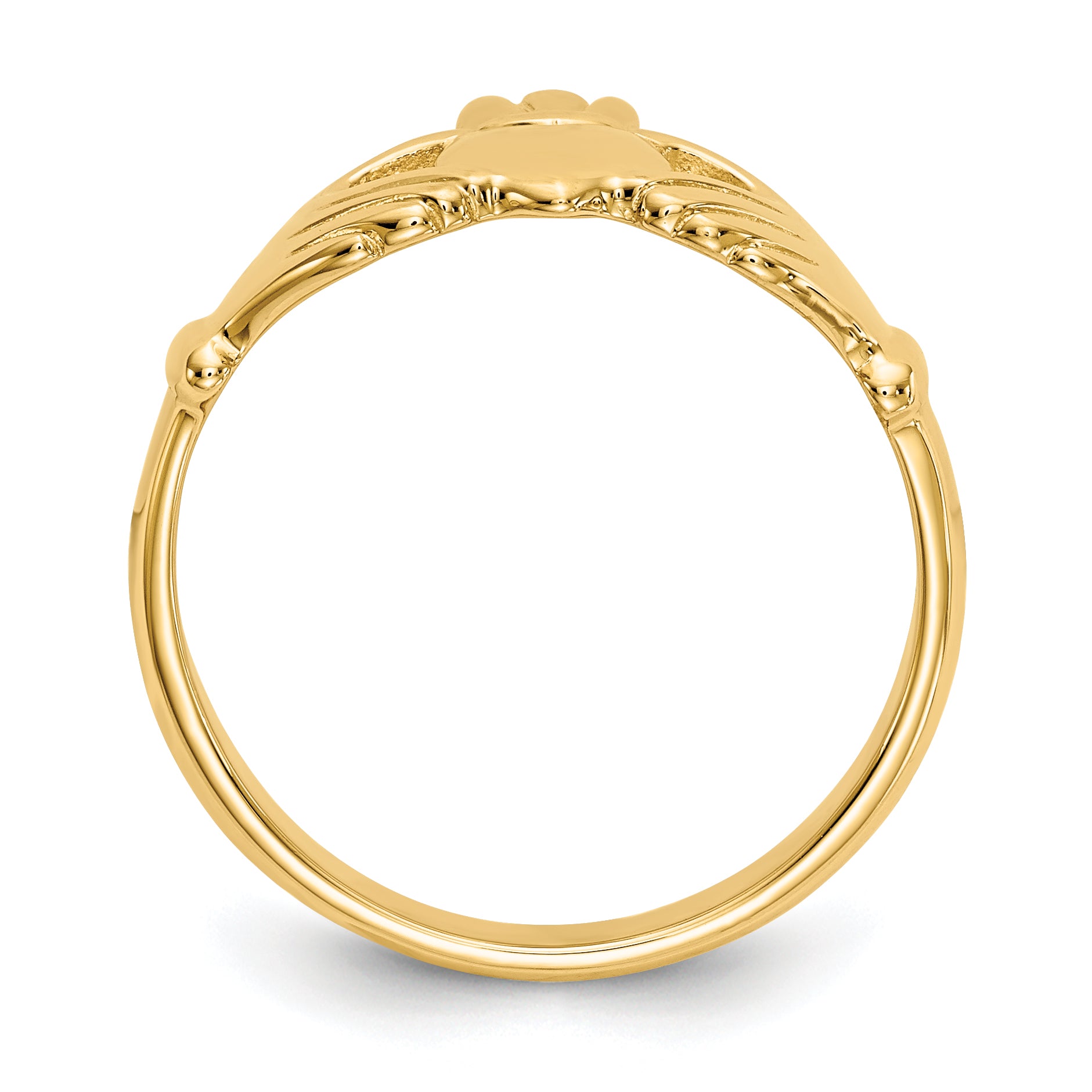 14k Polished Claddagh Ring R123