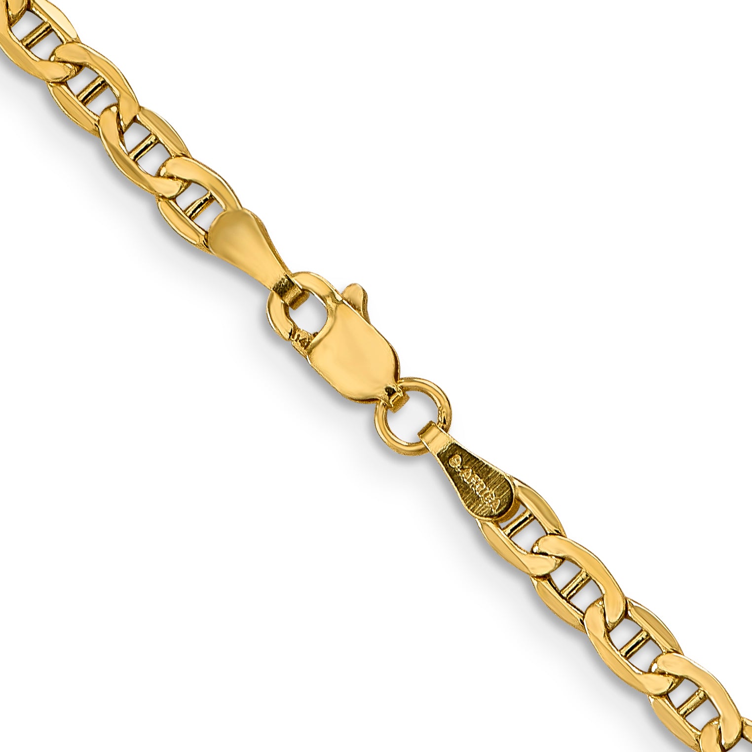 14K 10 inch 3.2mm Semi-Solid Anchor with Lobster Clasp Anklet BC122