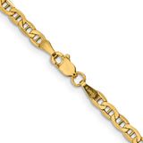 14K 10 inch 3.2mm Semi-Solid Anchor with Lobster Clasp Anklet BC122