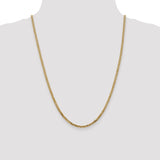 14K 26 inch 2.9mm Flat Beveled Curb with Lobster Clasp Chain FBU080