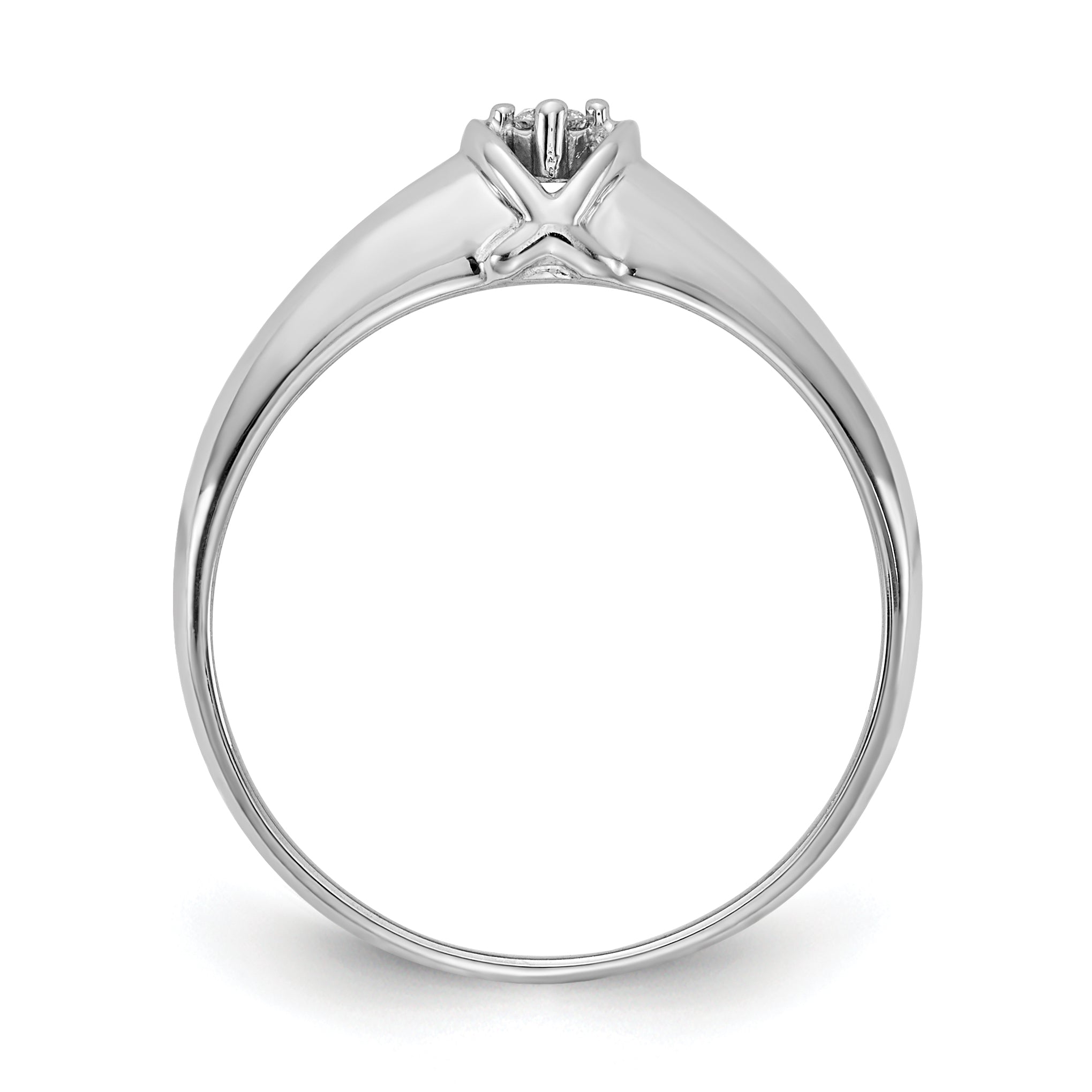 14k White Gold Polished AAA Diamond Ring Y1686AAA