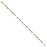 14k Two-tone Polished Infinity Symbol and Oval Link 7.5 inch Bracelet FB1486