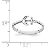 14K White Gold Polished Anchor Ring D4724