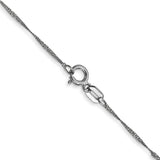 14K White Gold 14 inch 1mm Singapore with Spring Ring Clasp Chain PEN166