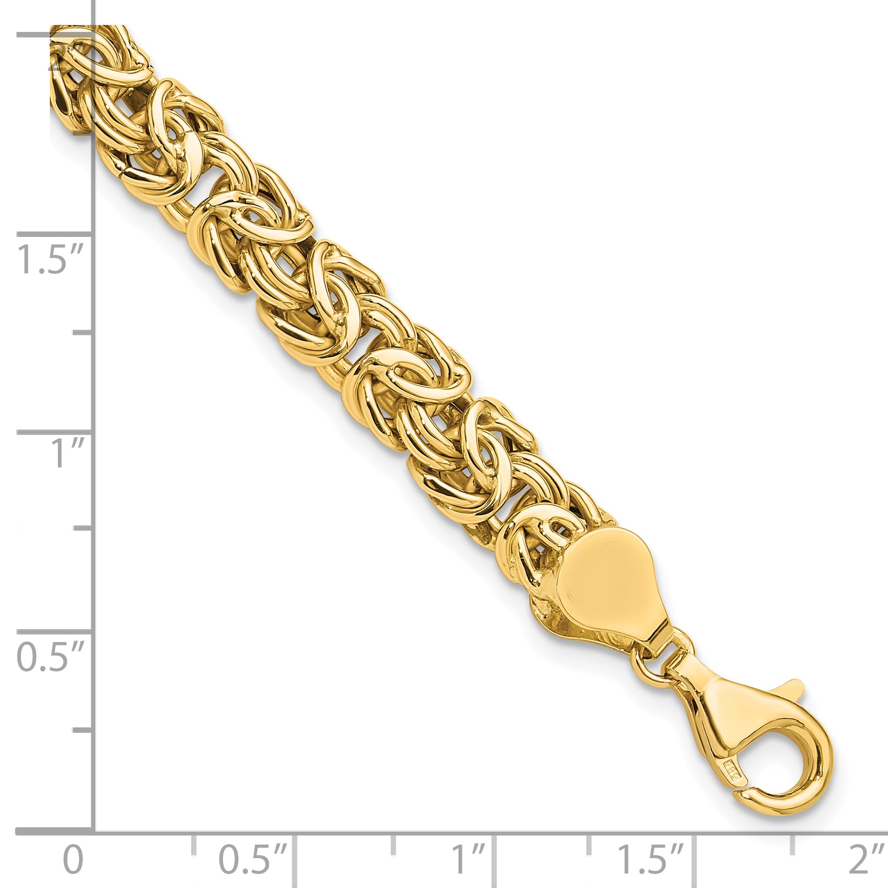 14K Polished 7.75mm Fancy Byzantine Link 8 inch Bracelet SF2731