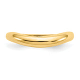 14k Polished Stackable Wave Ring K584
