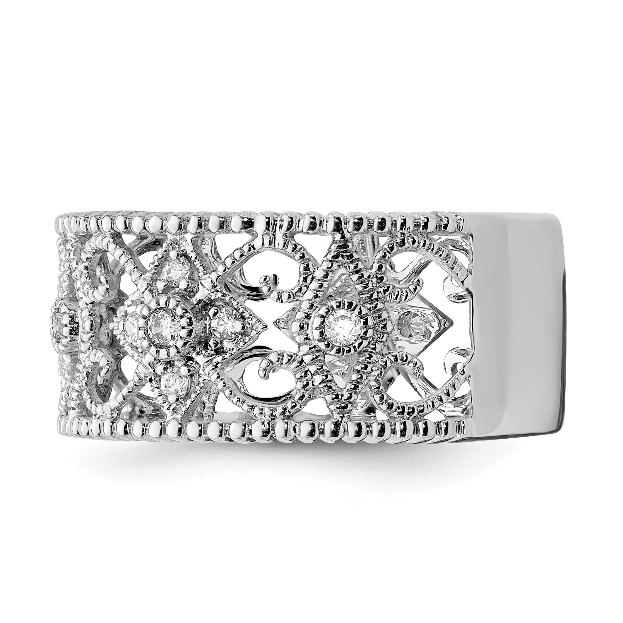 14k White Gold 1/4 carat Diamond Vintage Band RM5707
