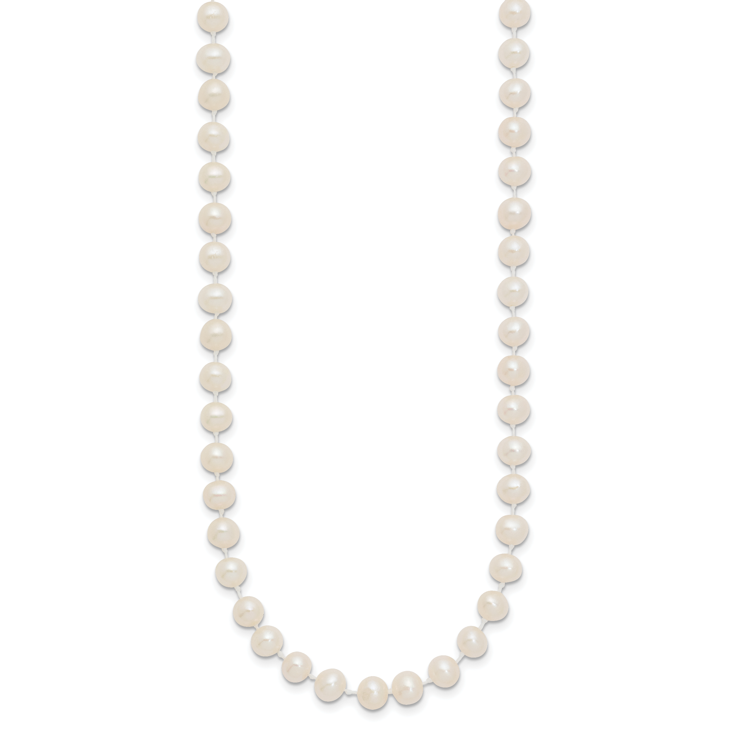 14k 5-6mm White Semi-Round Freshwater Cultured Pearl 12 inch Necklace XF452