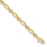 14k Complete 3/4 carat Round VS Diamond Fancy Link 7 inch Bracelet X789VS