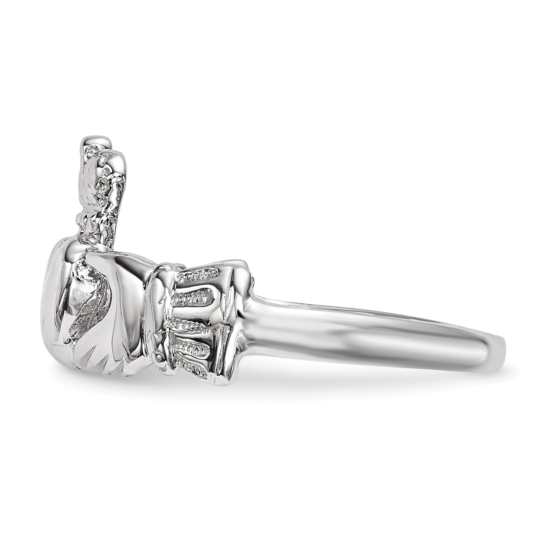 14k White Gold Polished Claddagh Ring K5934