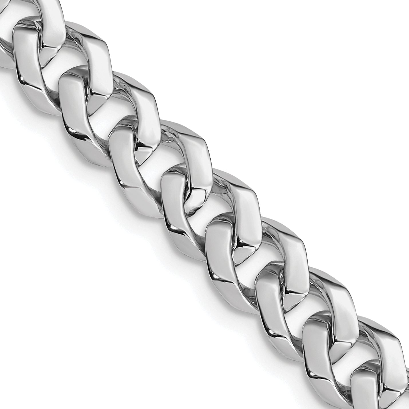 14K White Gold 18 inch 8mm Hand Polished Fancy Link with Fancy Lobster Clasp Chain WLK375