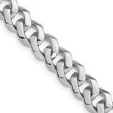 14K White Gold 18 inch 8mm Hand Polished Fancy Link with Fancy Lobster Clasp Chain WLK375