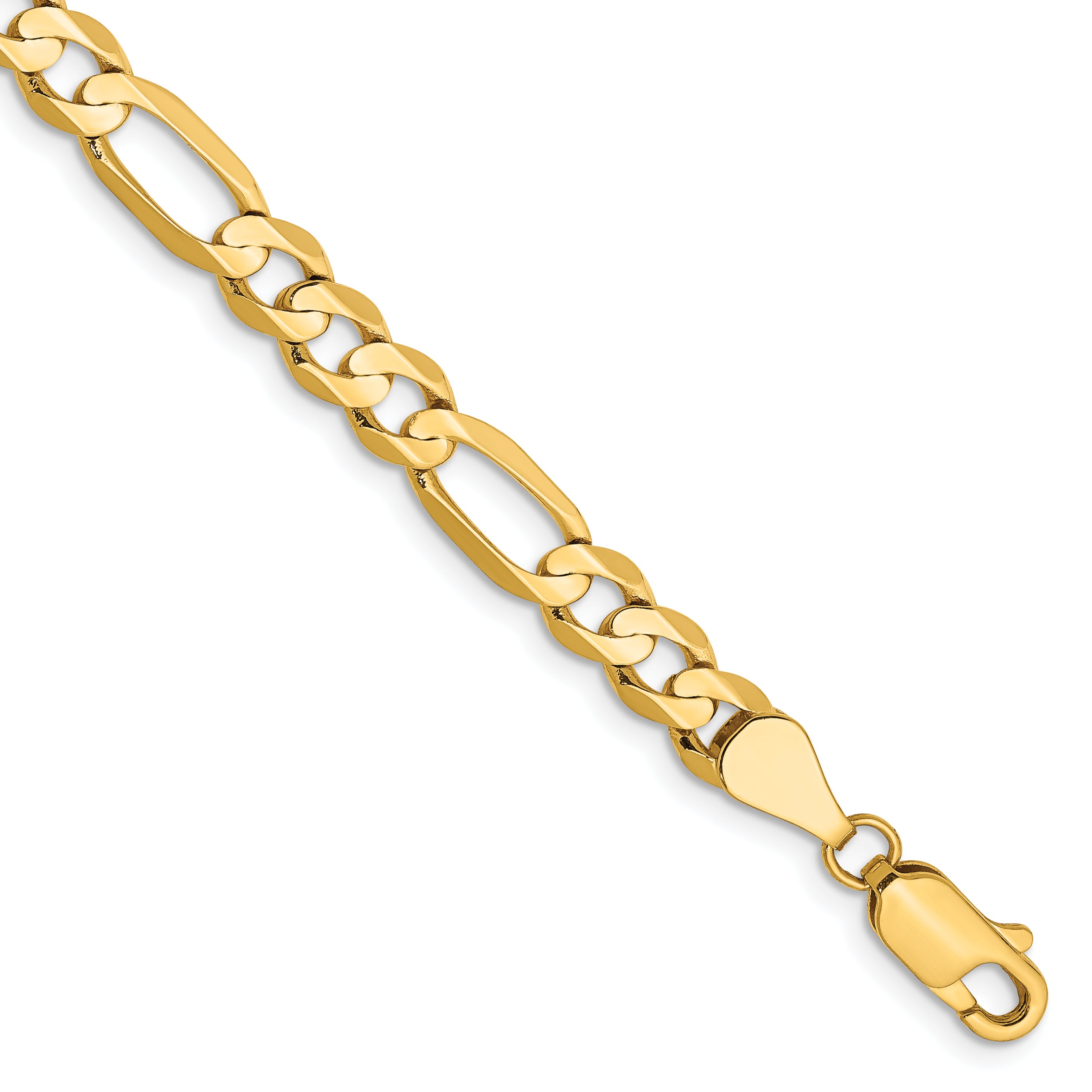 14K 26 inch 5.5mm Concave Open Figaro with Lobster Clasp Chain LFG140