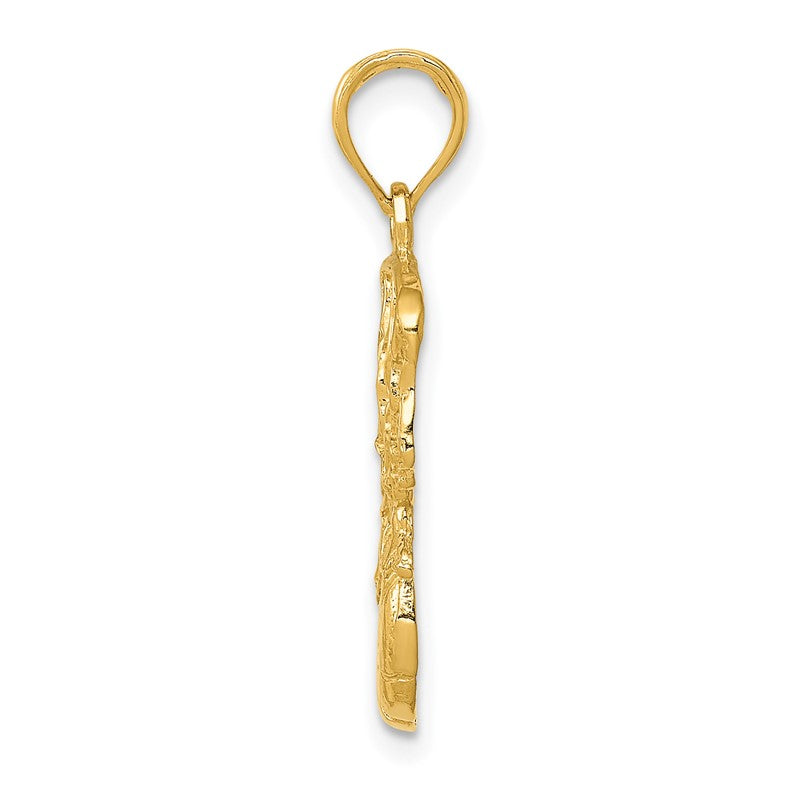 14k Swoosh Basketball and Net Pendant C3780