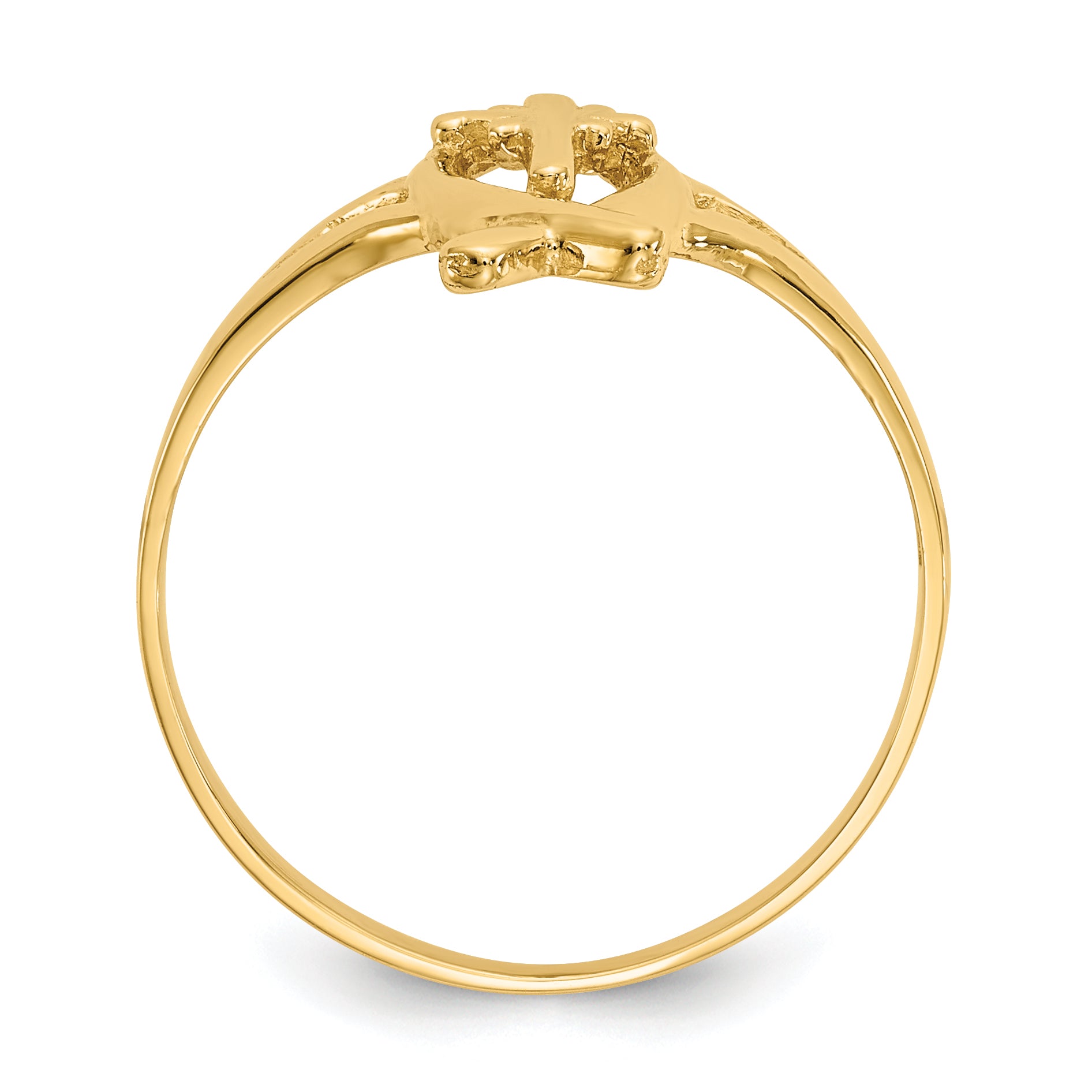 14k Ichthus with Cross Ring K3947