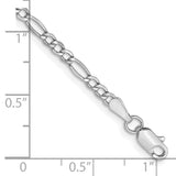 14K White Gold 10 inch 2.5mm Semi-Solid Figaro with Lobster Clasp Chain BC119