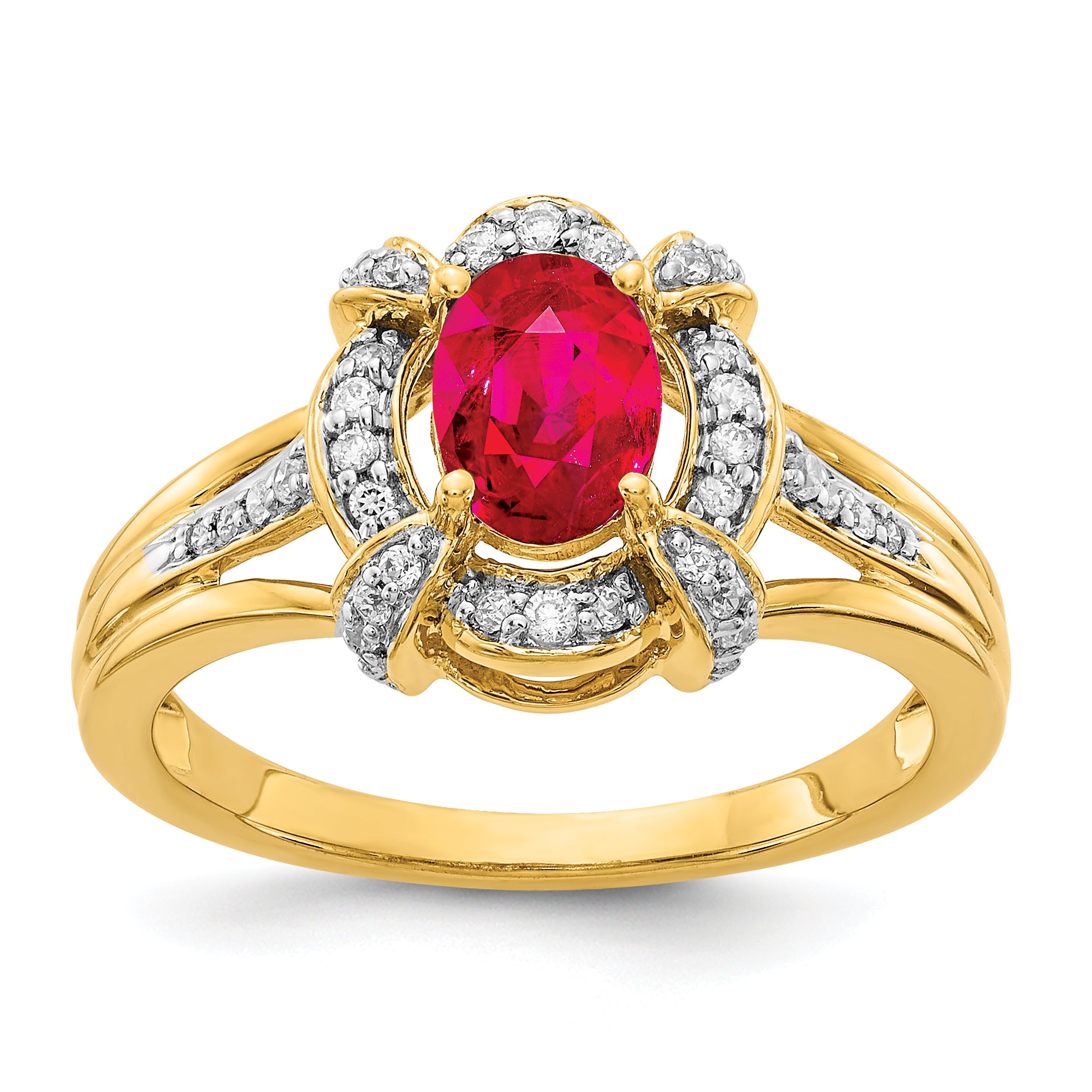 14k White Gold Diamond and Oval Emerald Ring RM5758