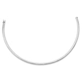 14k White Gold Polished 6mm Standard Weight 16 inch Domed Omega Necklace OW6