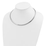 14k White Gold Polished 6mm Standard Weight 16 inch Domed Omega Necklace OW6