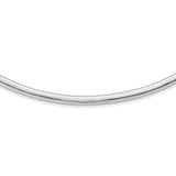14k White Gold Polished 6mm Standard Weight 16 inch Domed Omega Necklace OW6