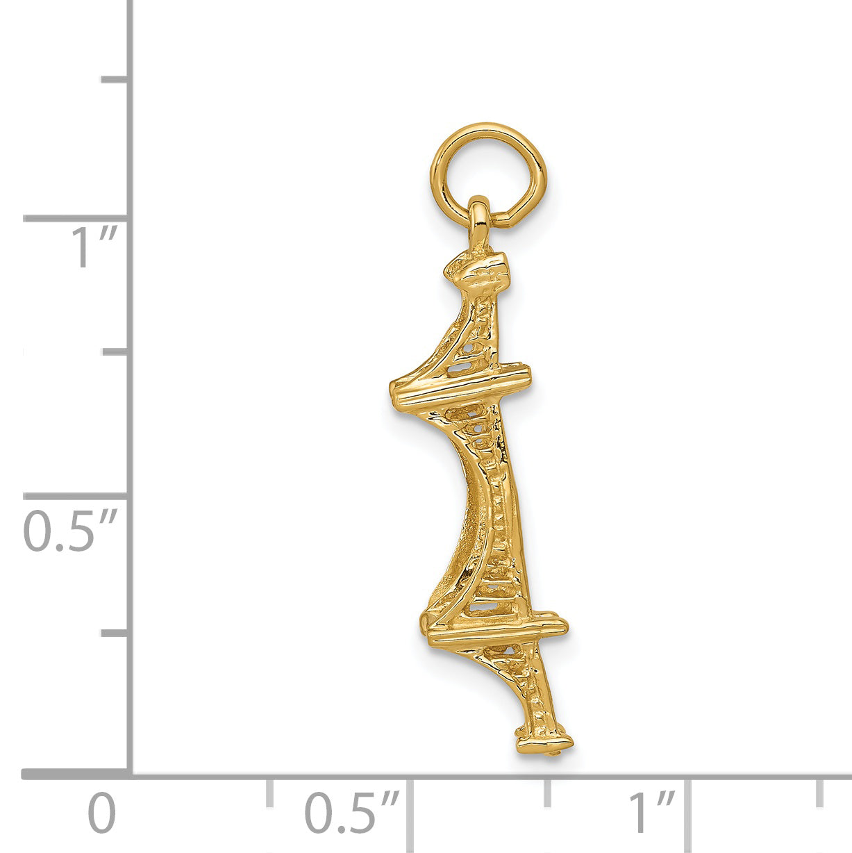 14k 3-D GOLDEN GATE Bridge Charm A1069/L